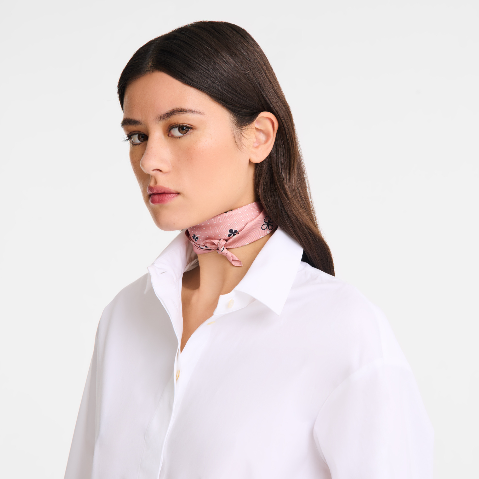 French Bandana Silk scarf 50 Pink Tea - OTHER - 2