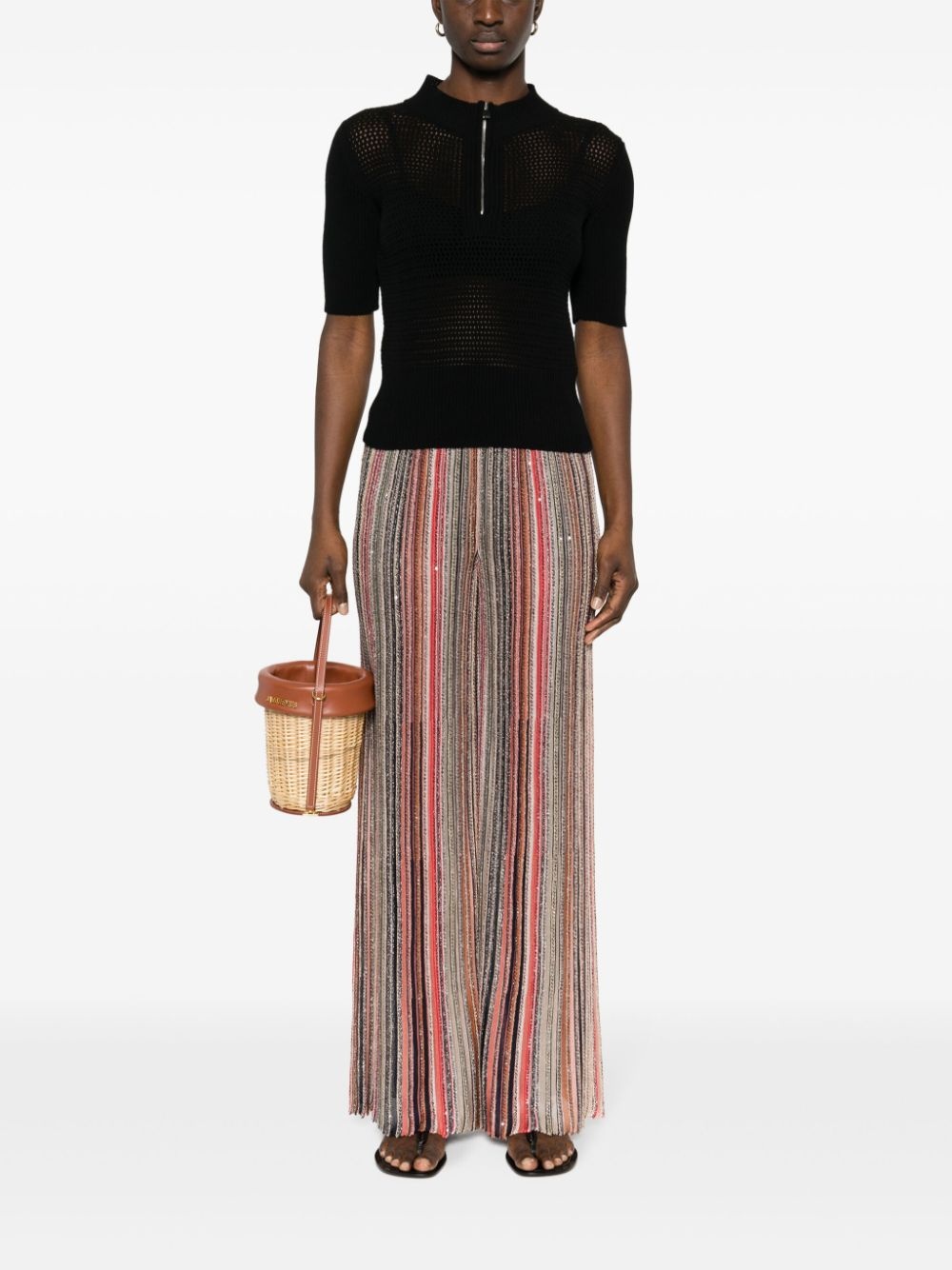 sequin-embellished flared trousers - 2