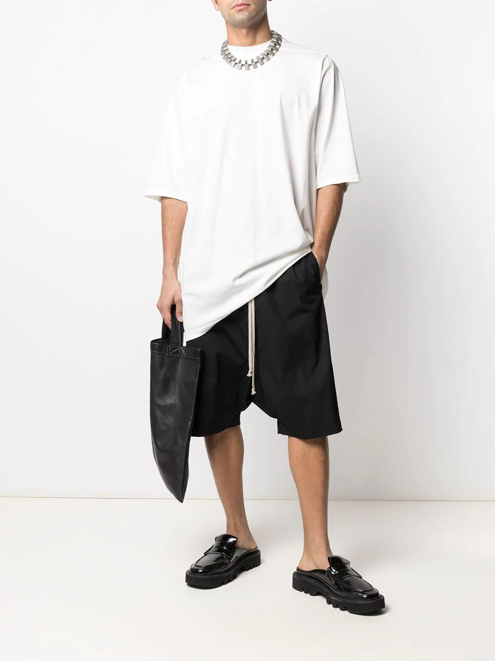 side string detail longline T-shirt - 2