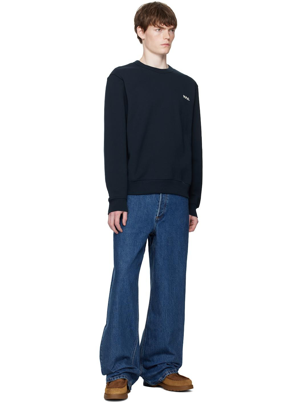 Navy Boxy Petit 'VPC' Sweatshirt - 4