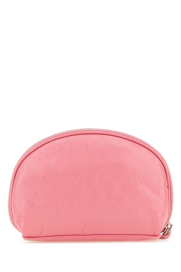 Pink leather Le Cagole XS beauty case - 3