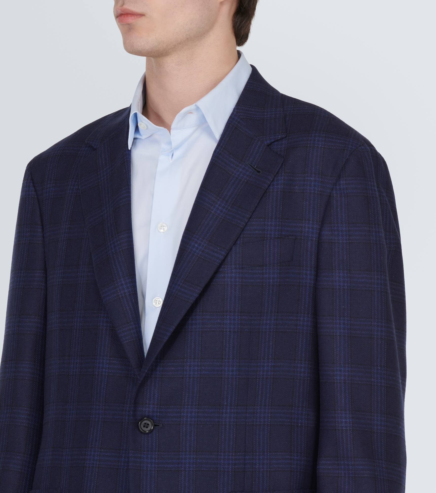 Kei checked silk and wool blazer - 5