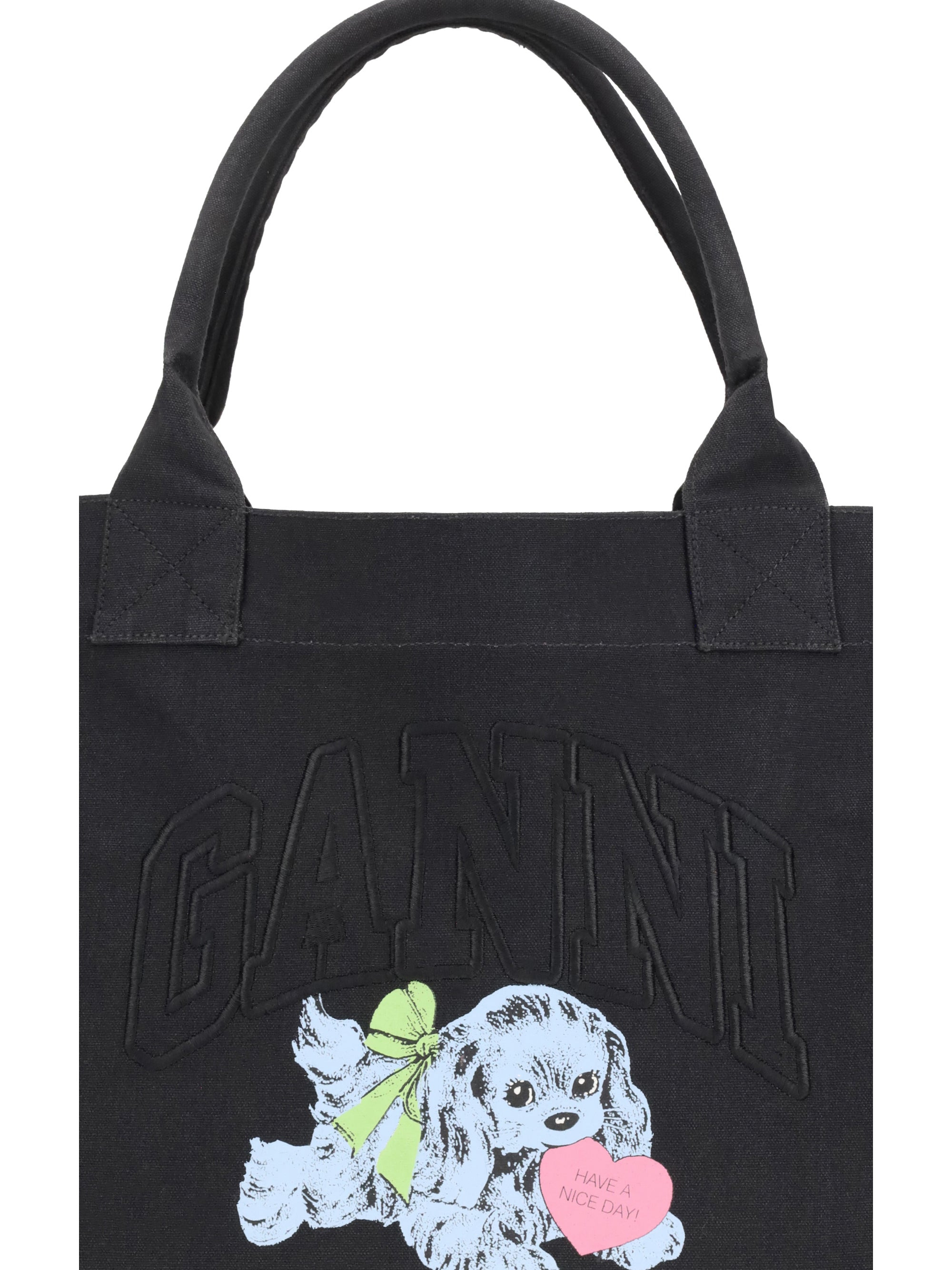 Ganni Women Shopper Xxl Pocket Dog Print - 4
