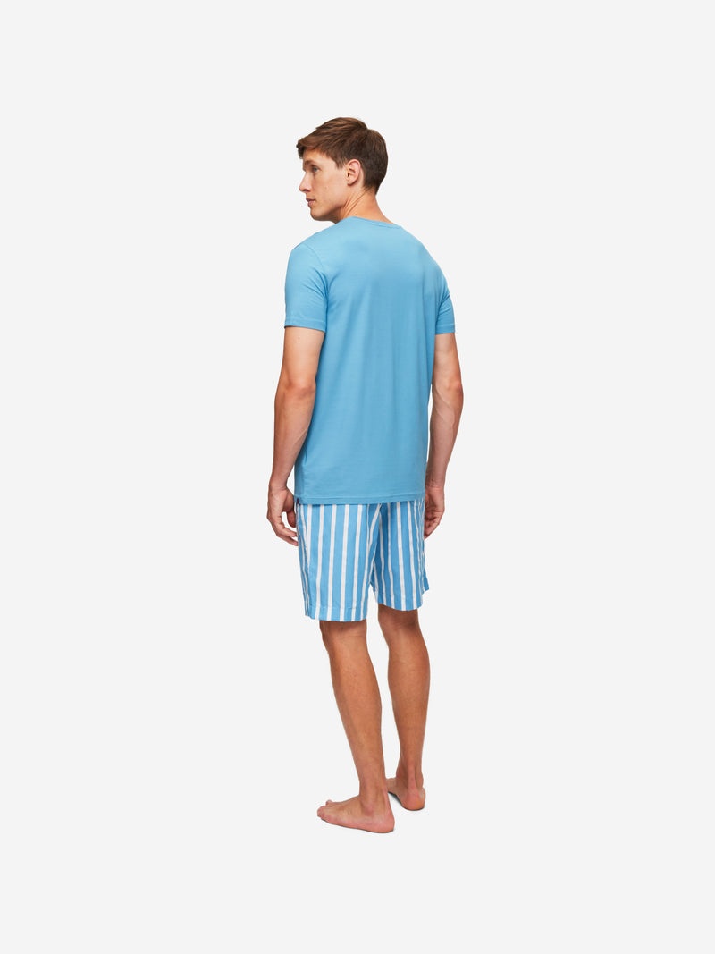 Men's Lounge Shorts Royal 219 Cotton Satin Blue - 3