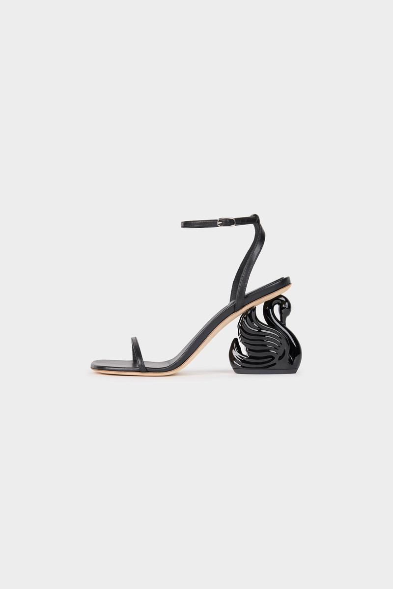 BETA SHOES WITH SWAN HEEL BLACK 1