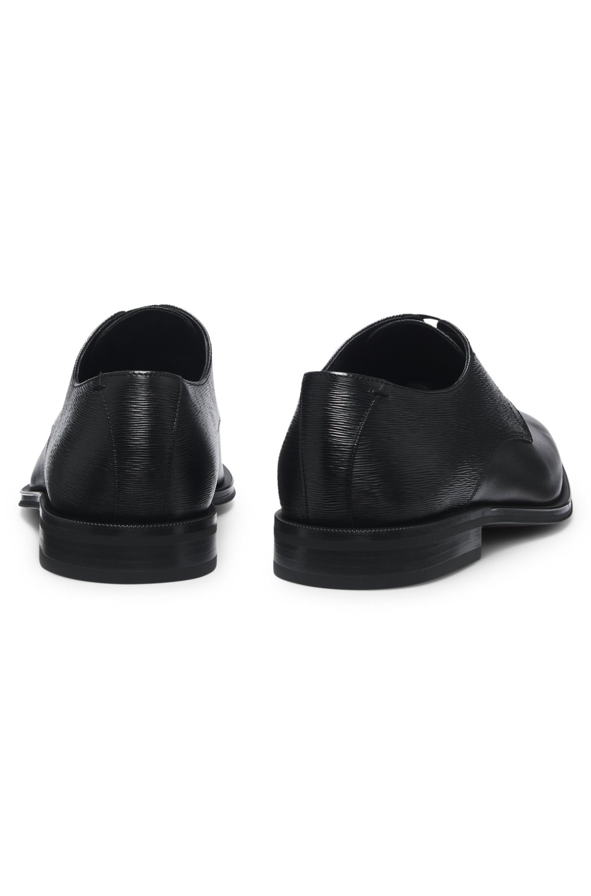 PLAIN AND STRUCTURED DERBY SHOES IN LEATHER - 5