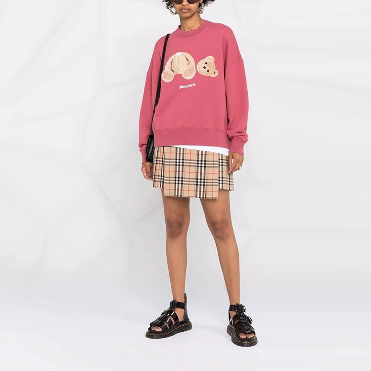 (WMNS) Palm Angels Teddy Bear Sweatshirt 'Punch Pink' PWBA017F21FLE0032860 - 3