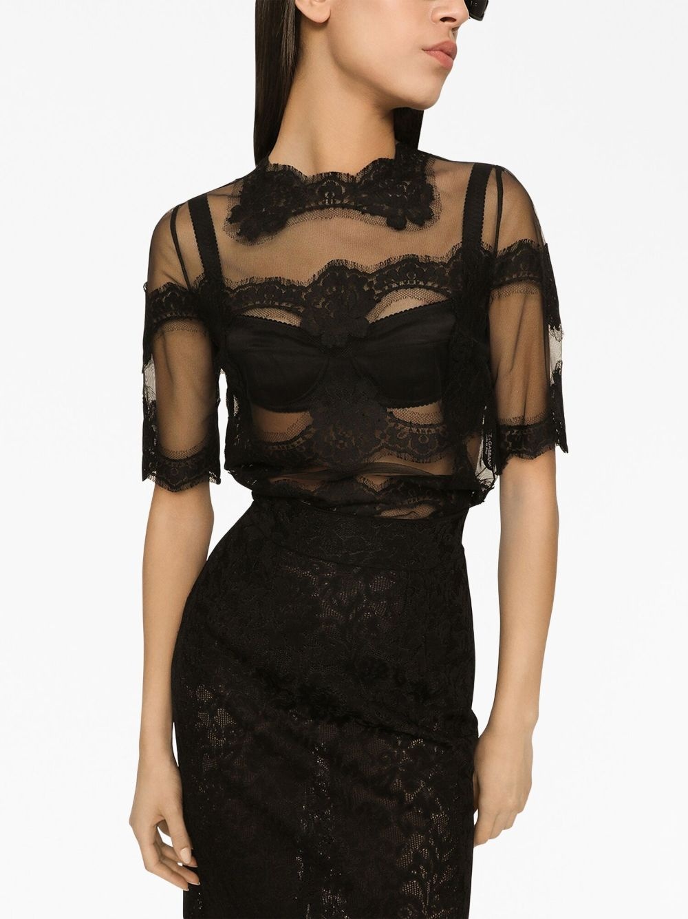 floral-lace midi skirt - 5