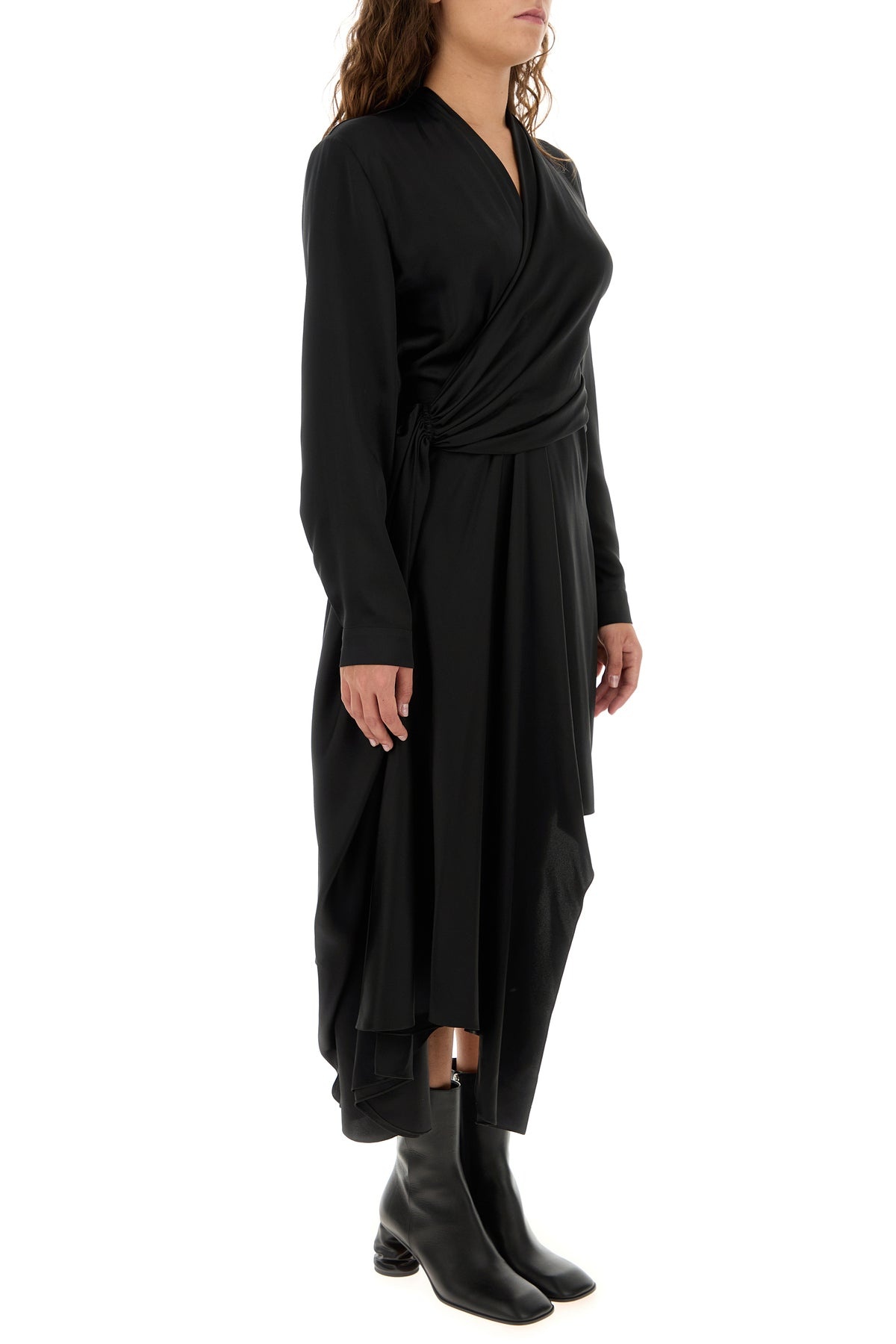 Black satin dress - 3