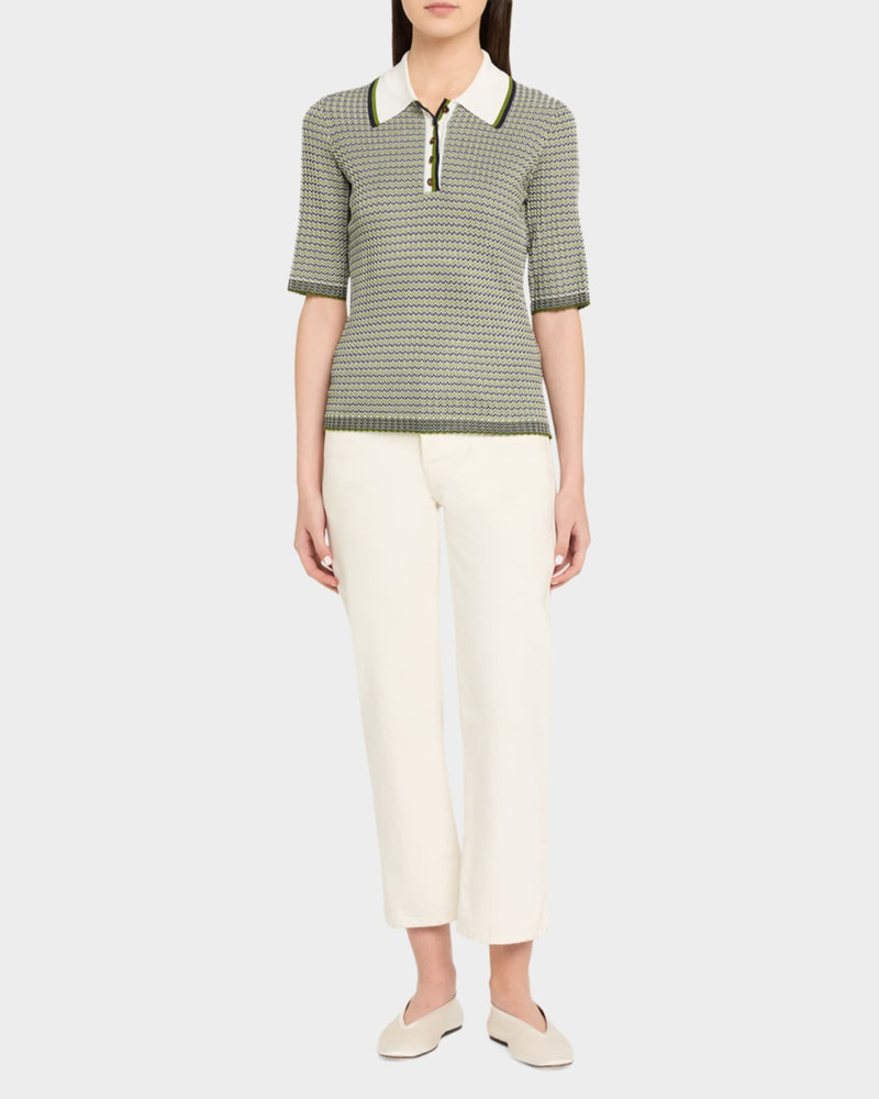 VERONICA BEARD Soza Compact Knit Polo Top outlook