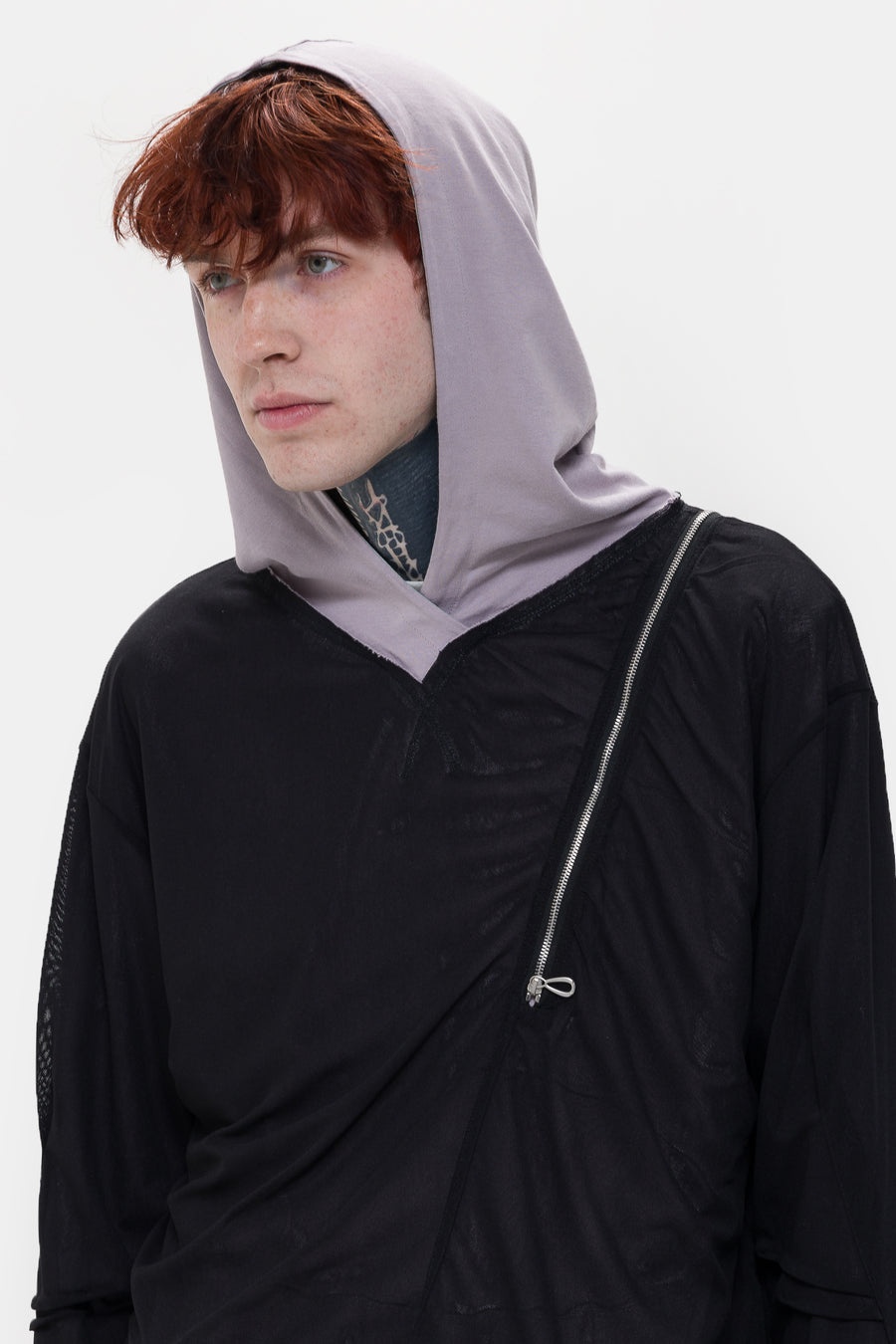 トップス kiko kostadinov 24aw KNOX MESH HOODIE Kiko Kostadinov Knox Mesh Hoodie in Black | notreshop