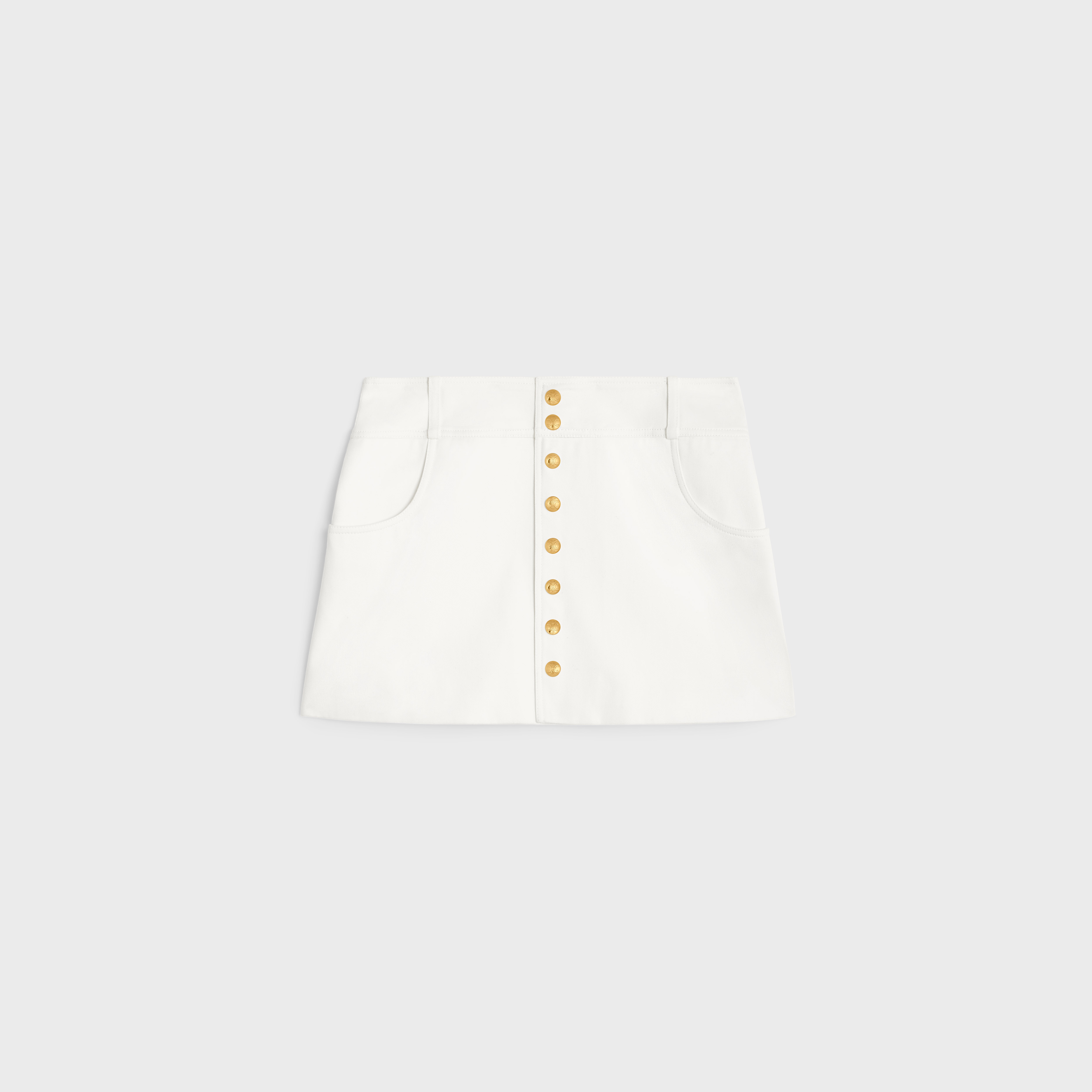 trapeze mini skirt in cotton twill - 1