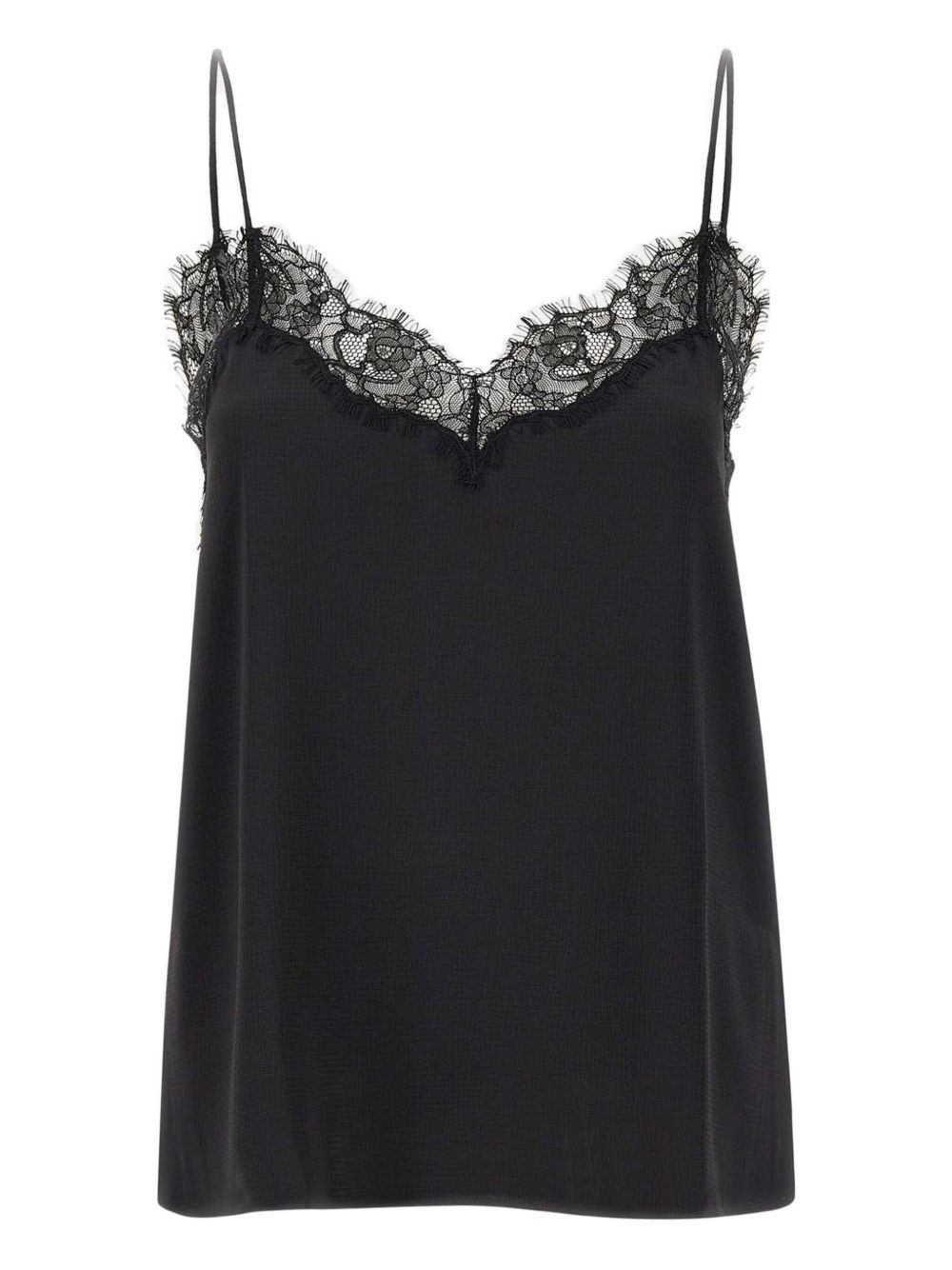 lace-trimmed top - 1