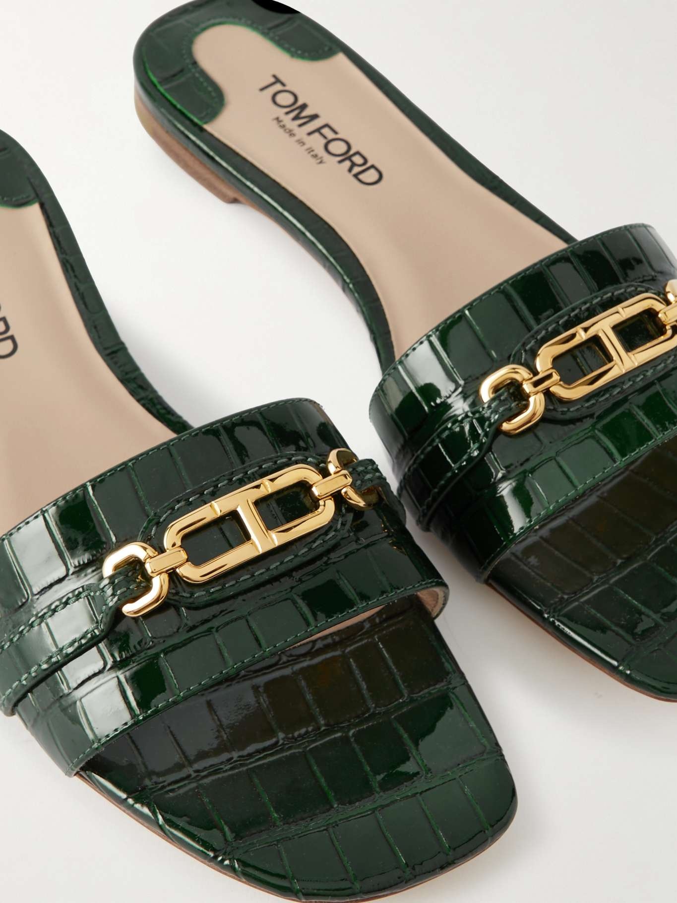 Whitney logo-embellished leather slides - 4
