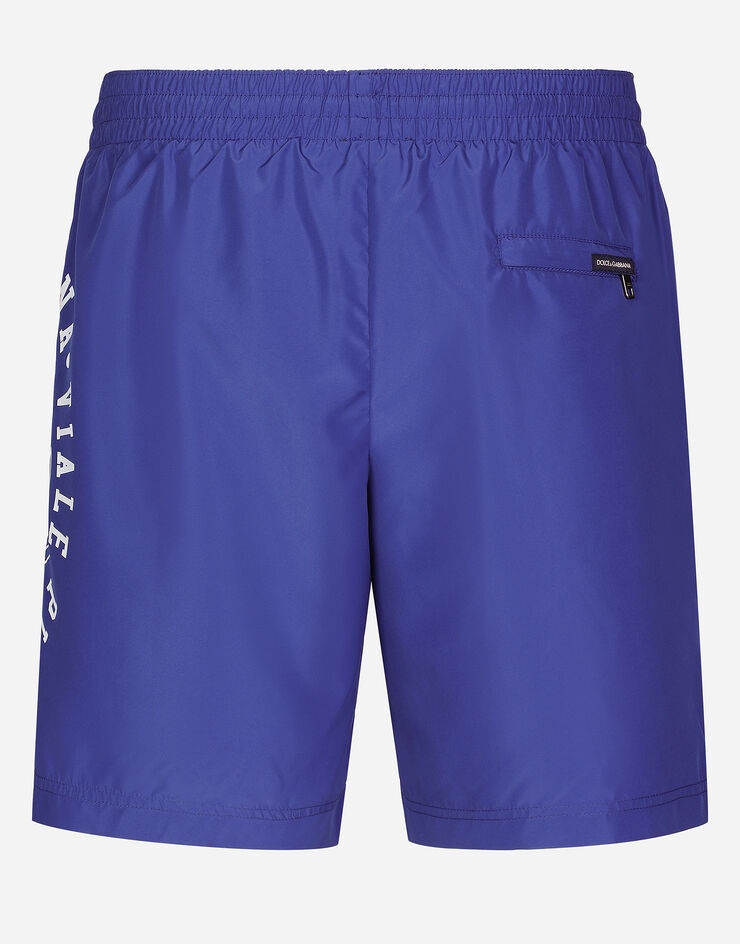 Mid-length printed swim trunks - 1
