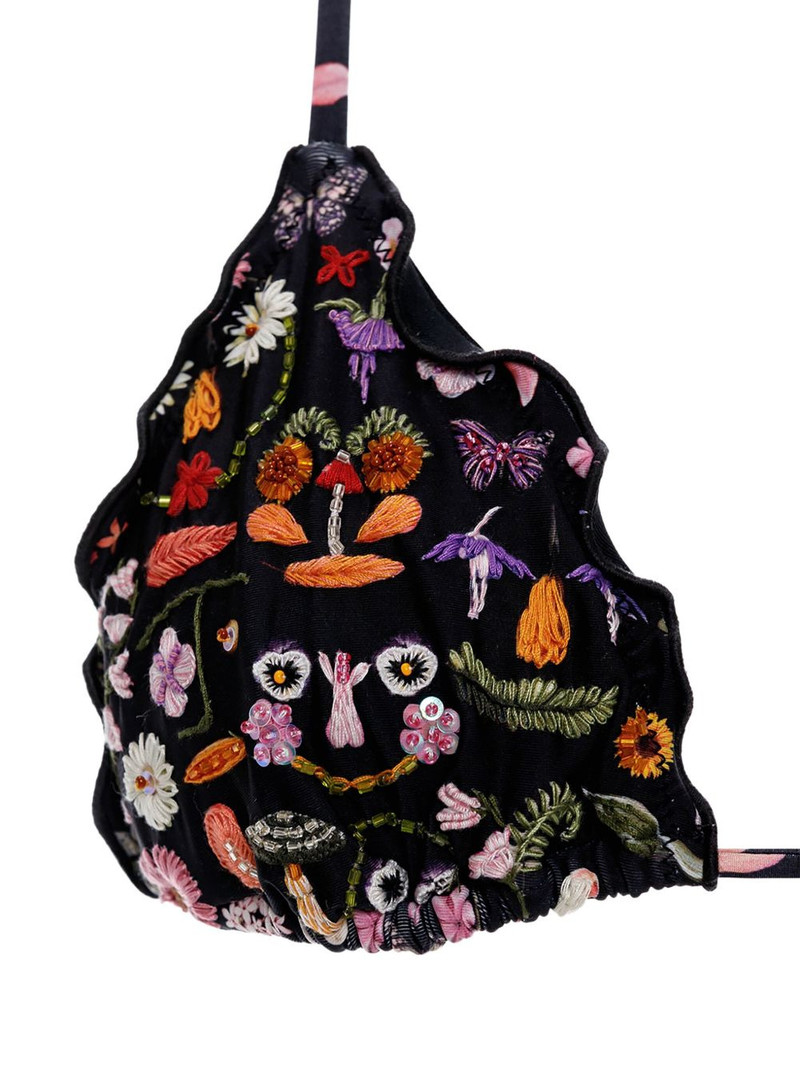 Agua by Agua Bendita embroidered ruffled bikini top outlook