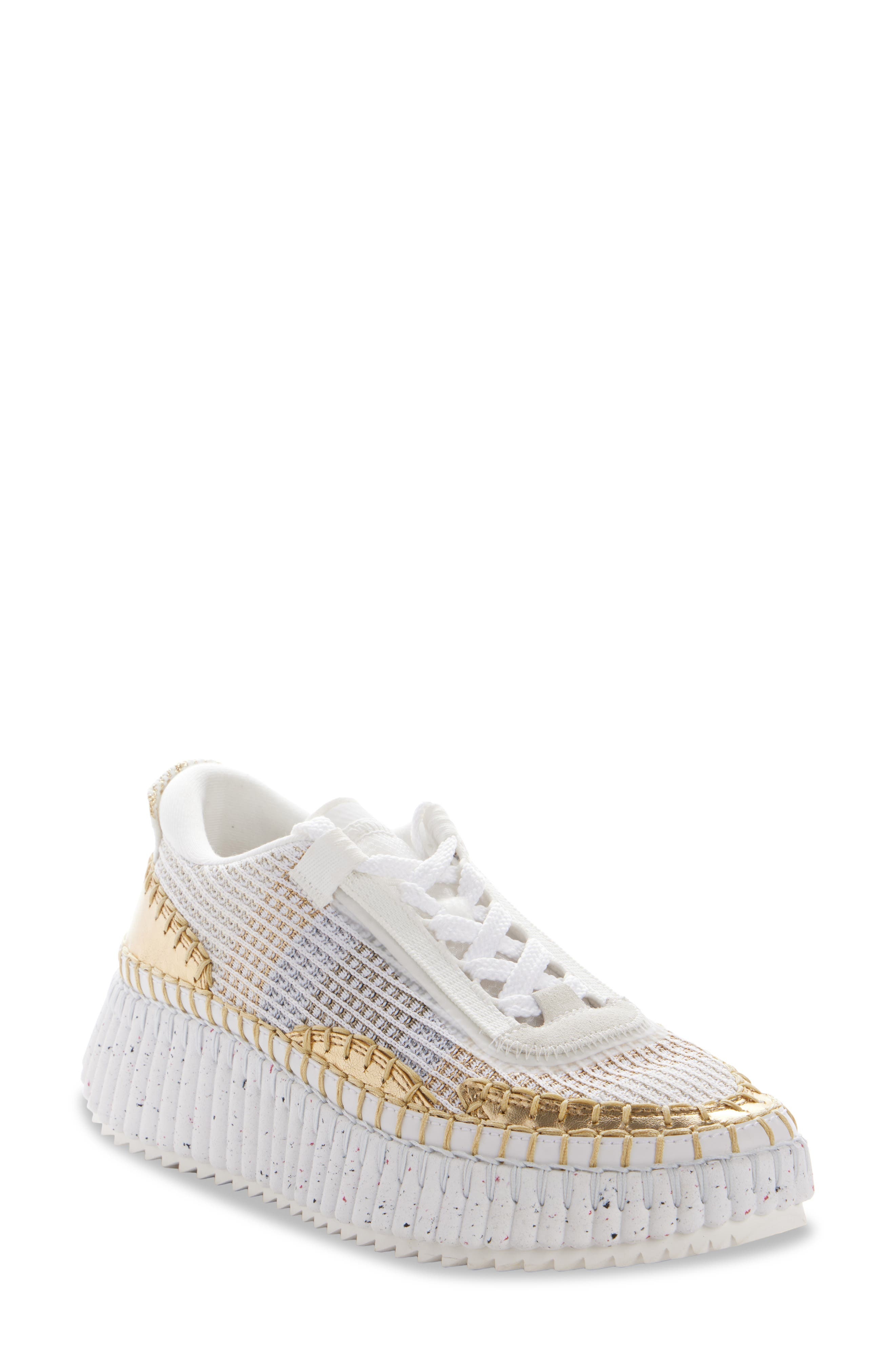 Chloé Nama Platform Sneaker in Gold at Nordstrom - 1
