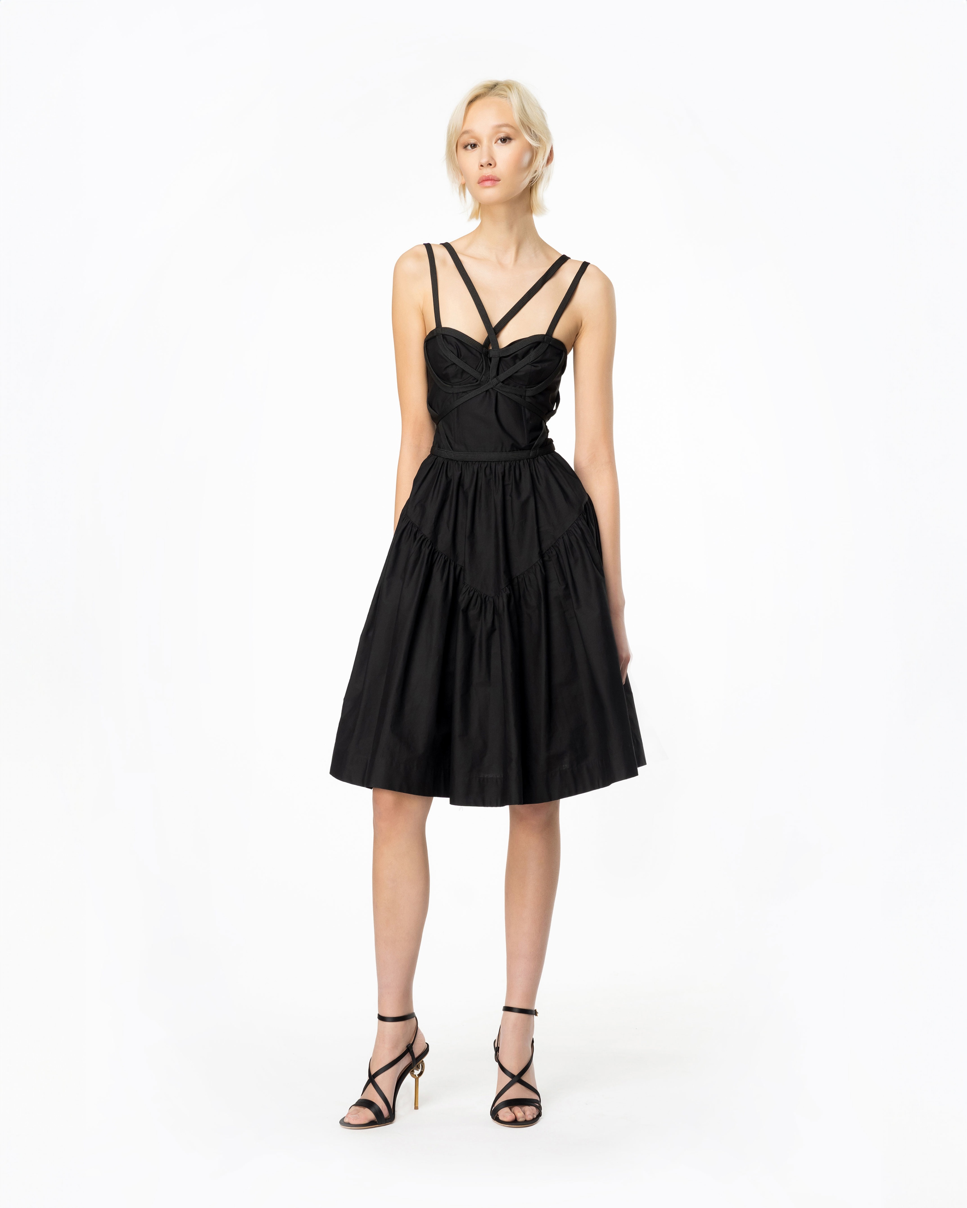 POPLIN DRESS WITH BUSTIER LACING - 2