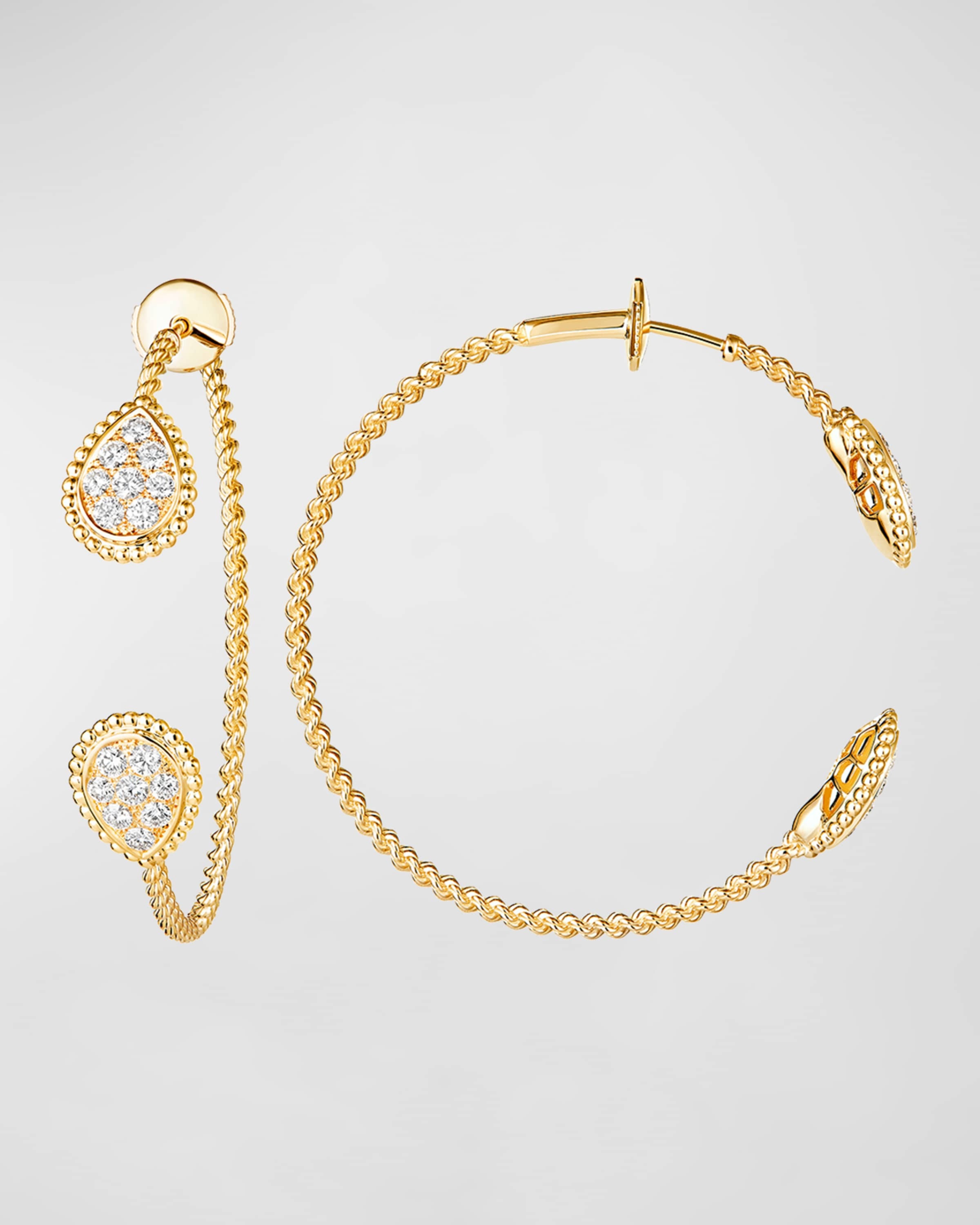 Serpent Boheme Diamond Hoop Earrings in Yellow Gold - 4