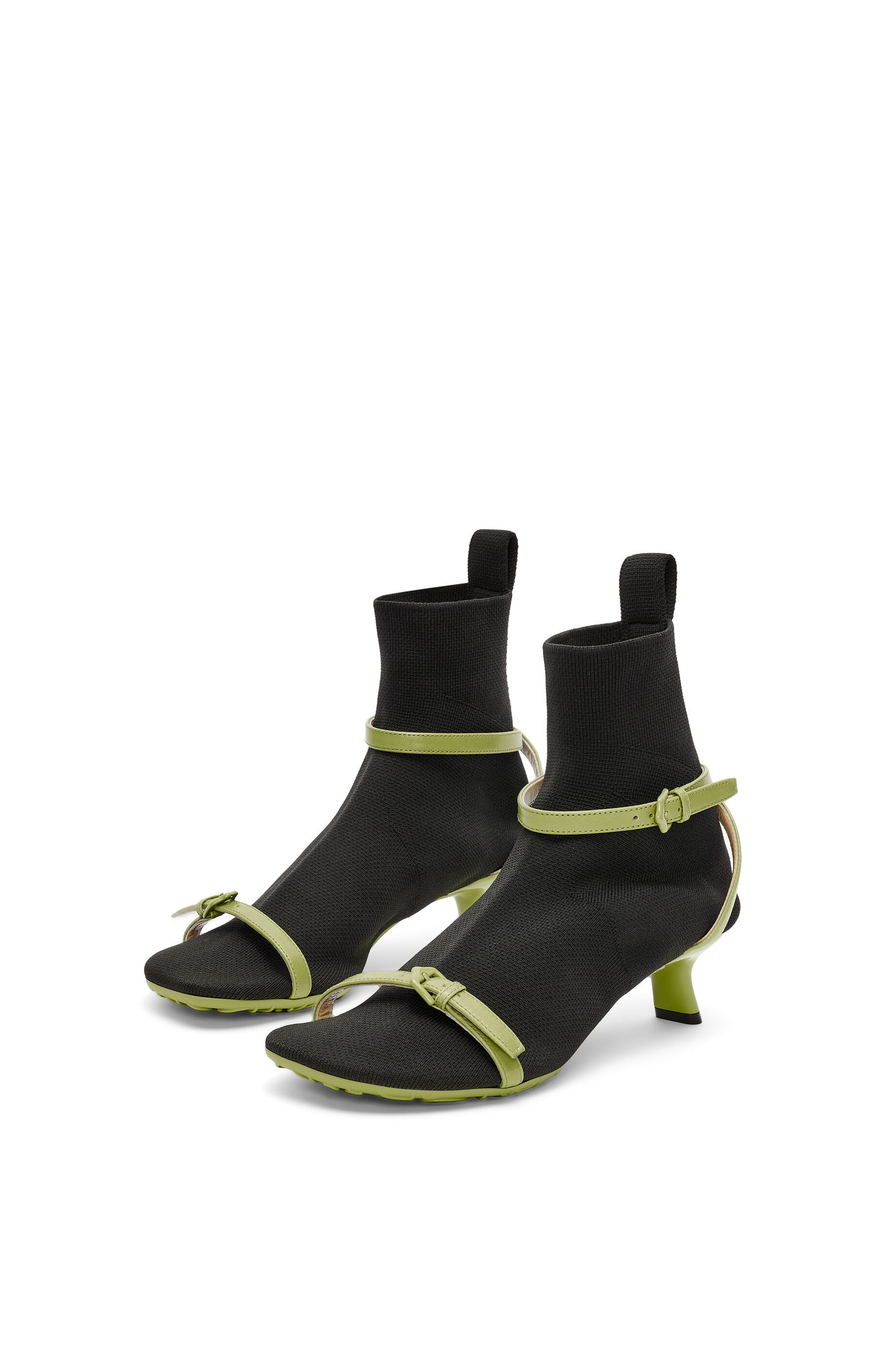 Kitten Heel sock boot in technical knit and lambskin - 3