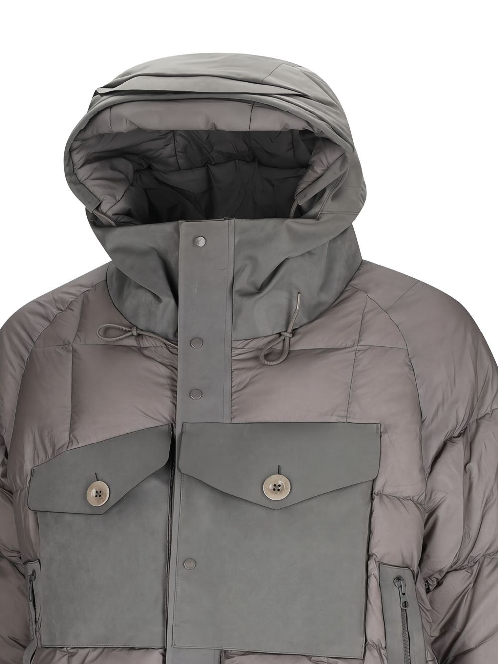 quilted panelled puffer jacket - 3