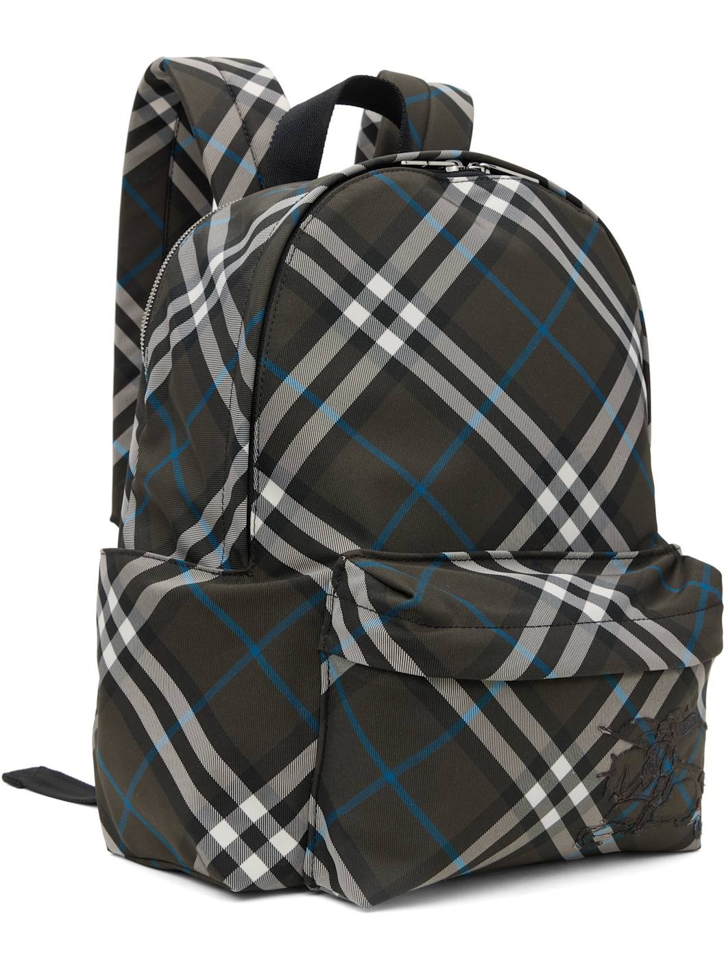 Gray Check Backpack - 2