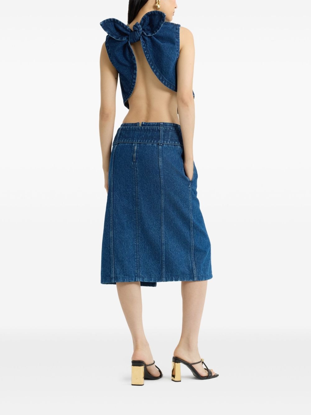 scarf denim top - 3