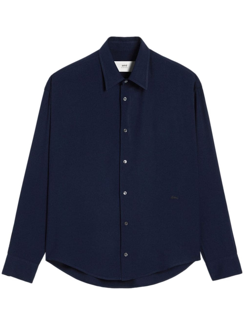 logo-embroidered buttoned shirt - 1