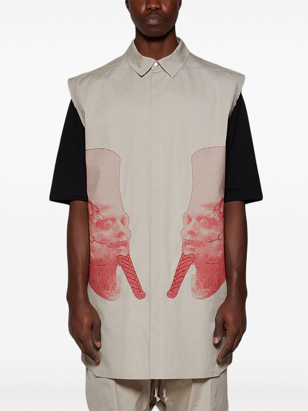 embroidered sleeveless shirt - 3