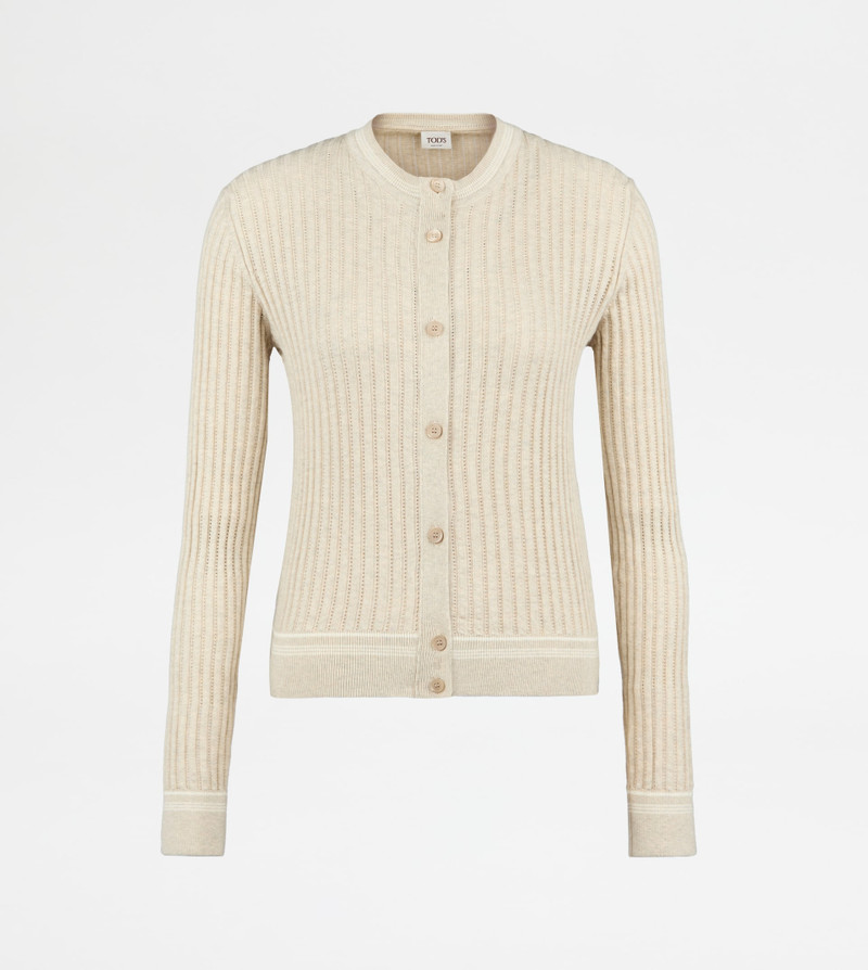 CARDIGAN IN COTTON - BEIGE 1