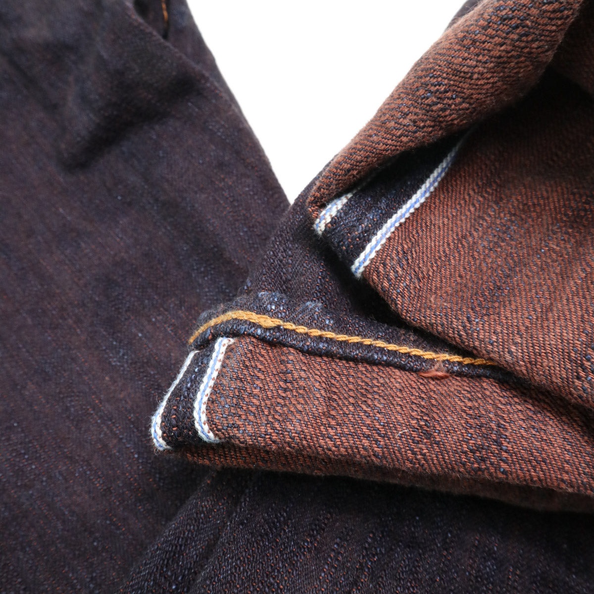 PER-EX-019-ID 15oz  Extra  Slub Relax Taper Indigo x Persimmon - 3