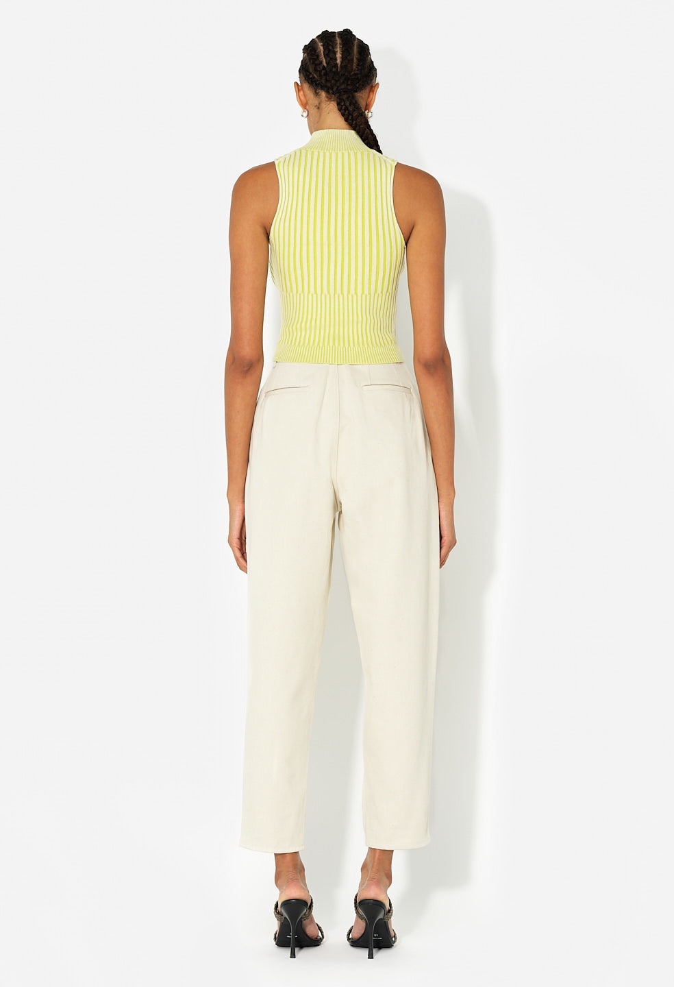 SILK COTTON RIB MOCK NECK TOP - 4