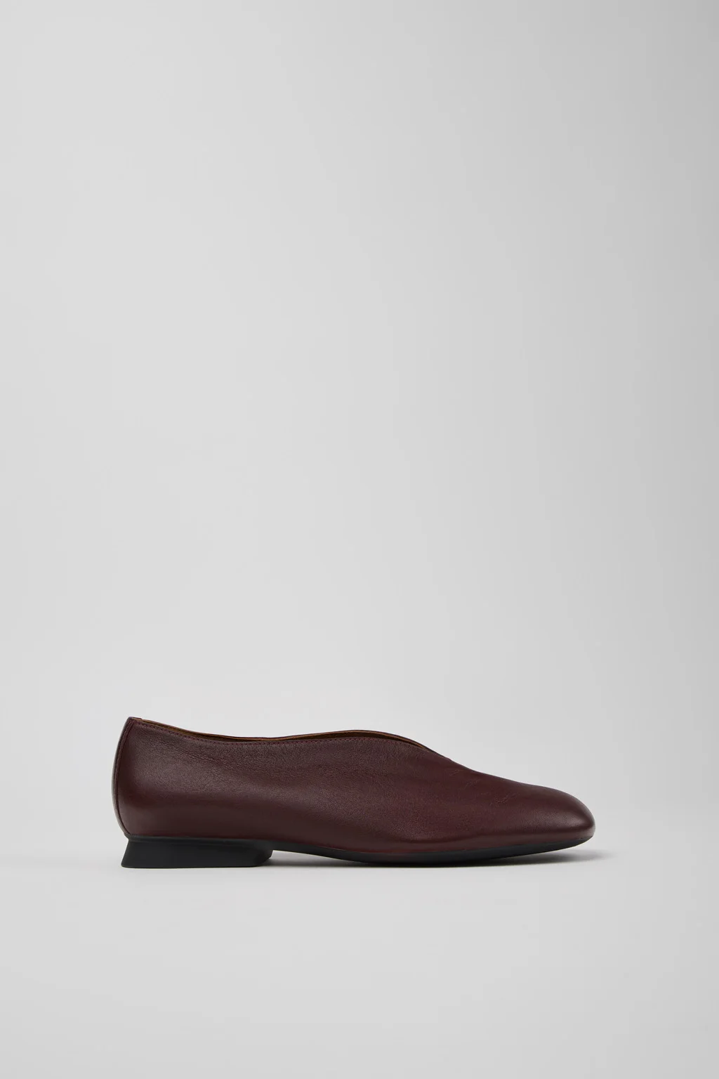 Casi Myra Burgundy Leather Shoes for Women. - 1