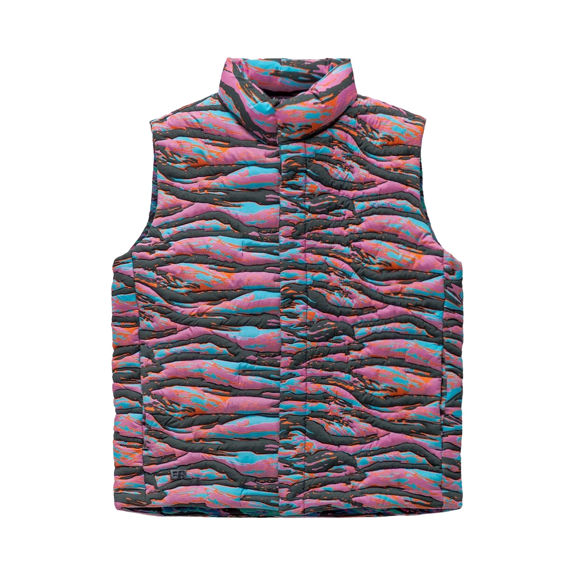 ERL Printed Qulted Puffer Vest 'Pink Rave' - 1
