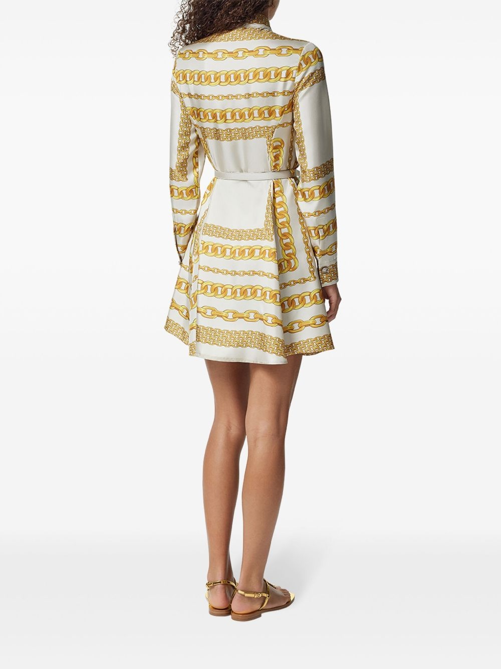 printed belted mini dress - 3