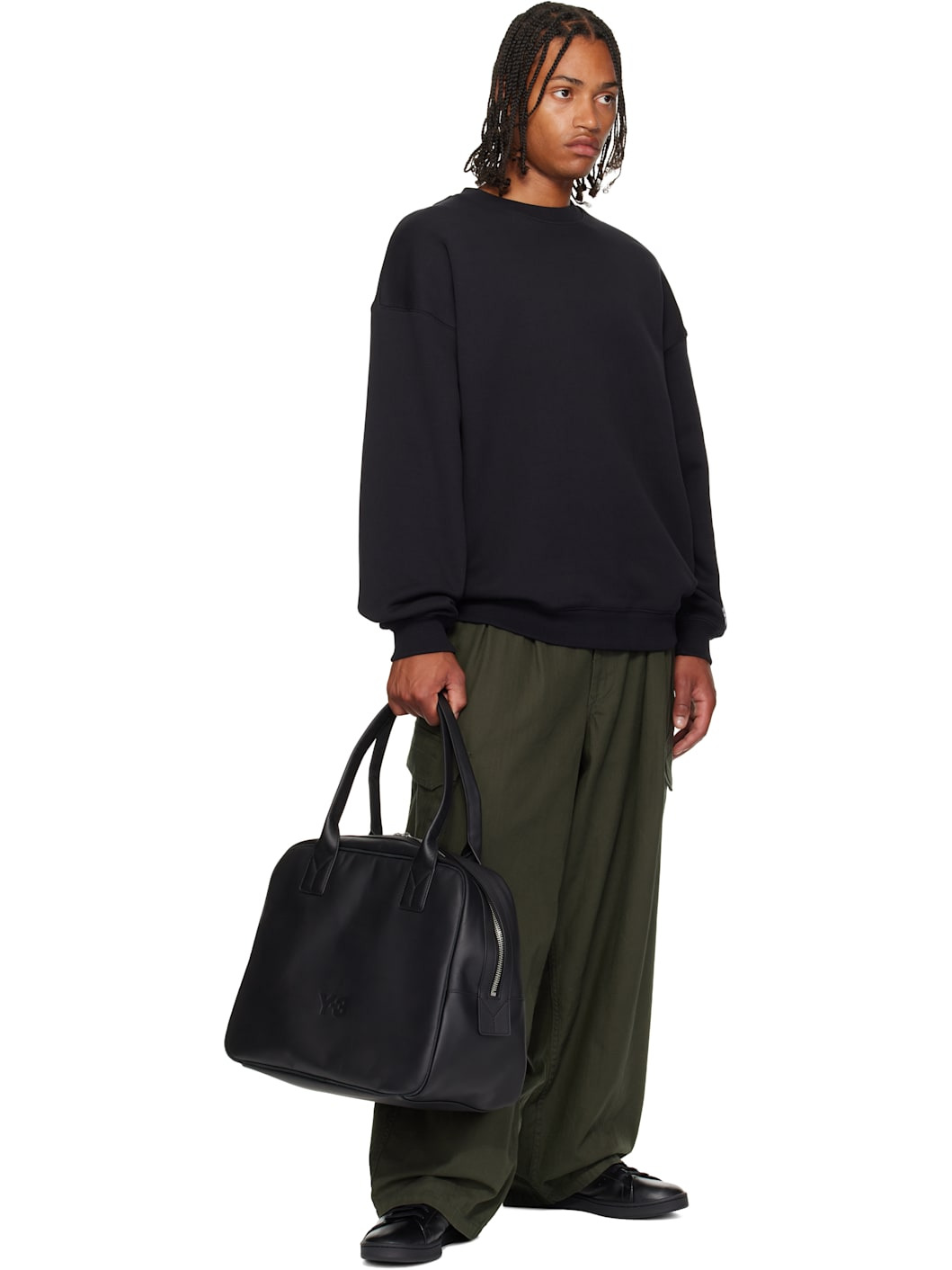 Black Leather Airliner Bag - 4