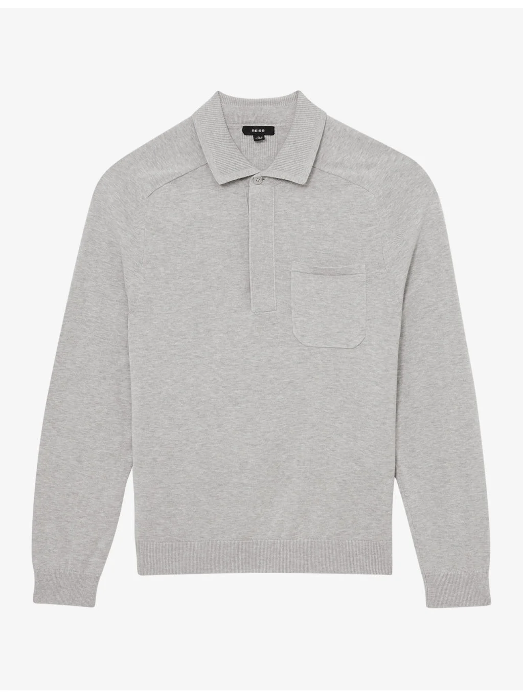 Clinton Patch-Pocket Long-Sleeve Cotton Polo - 1