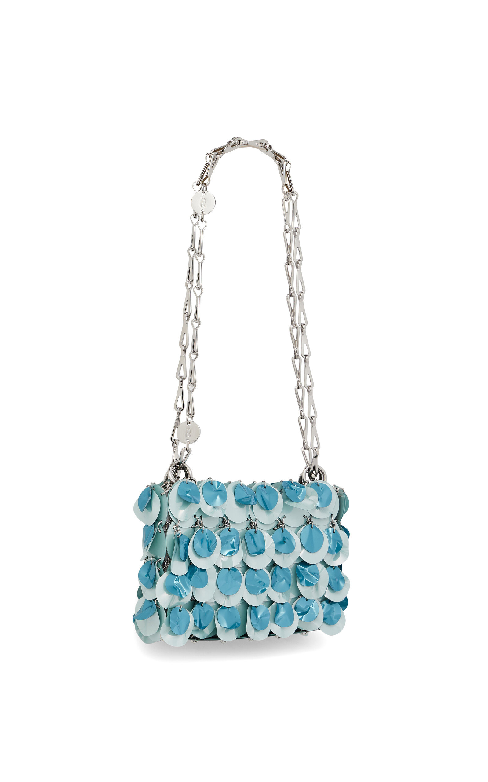 Layered Paillette Shoulder Bag blue - 3