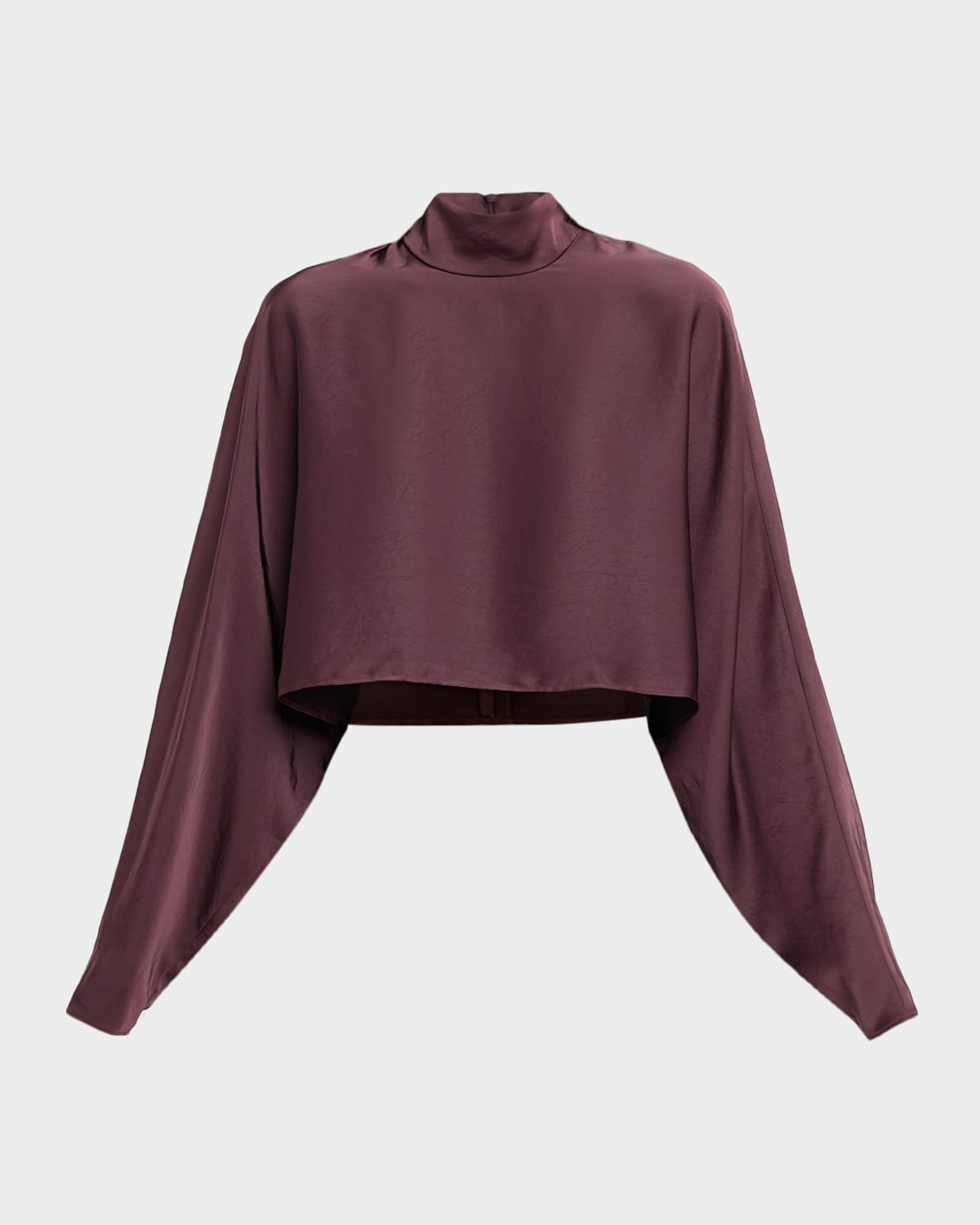 Lightweight Satin Crop Caftan Top - 1