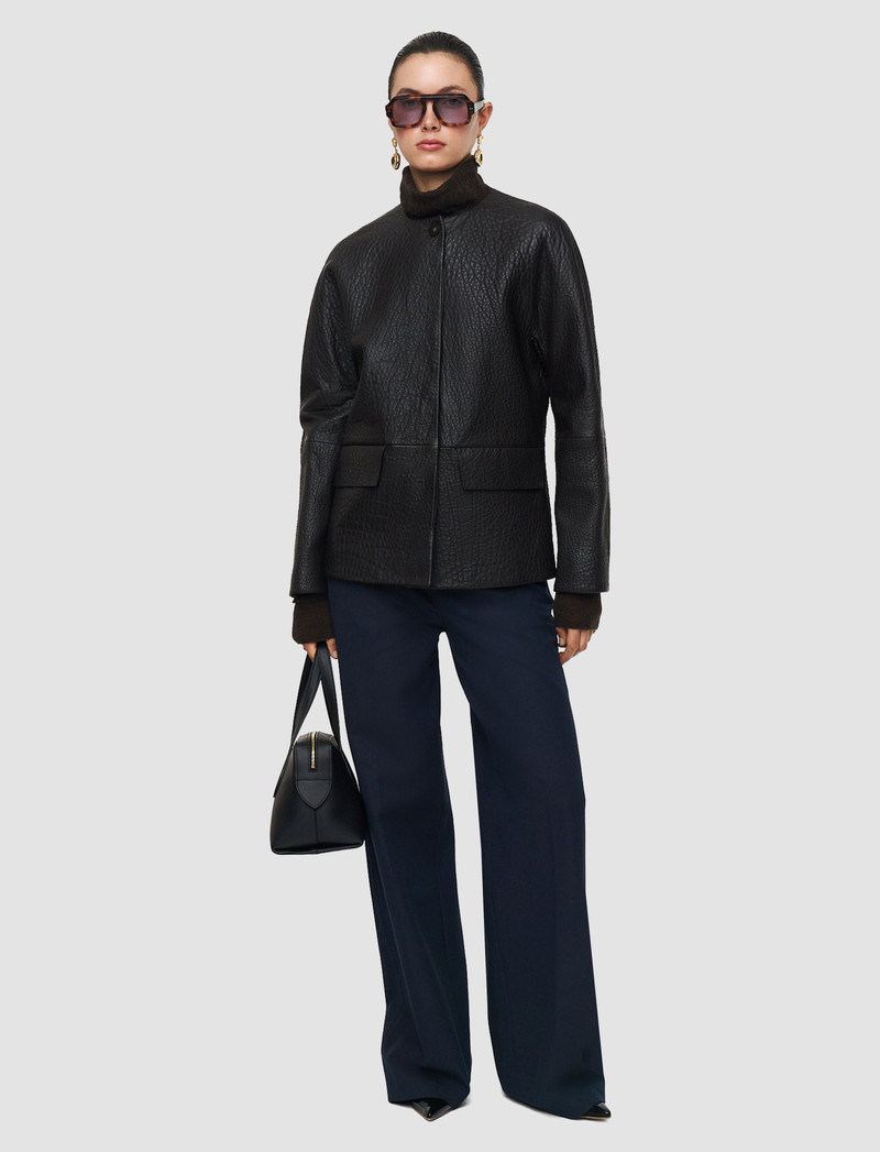 JOSEPH Barbs Pebble Leather Jacket outlook