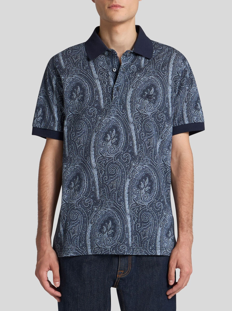 ALL-OVER FOLIAGE COTTON POLO SHIRT - 2