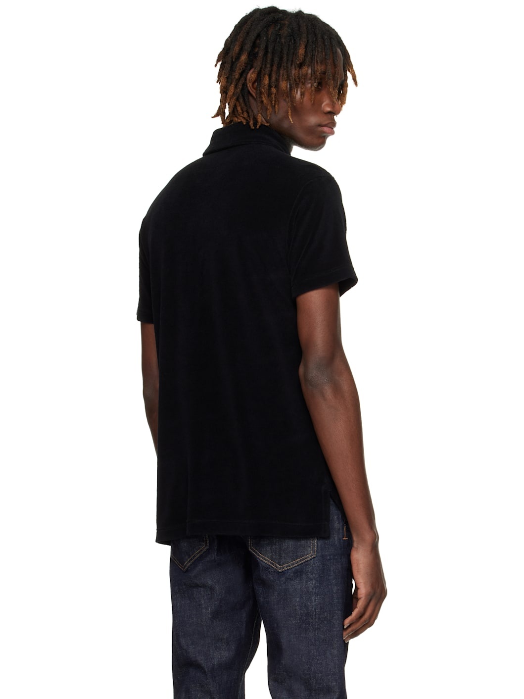 Black Towelling Polo - 3