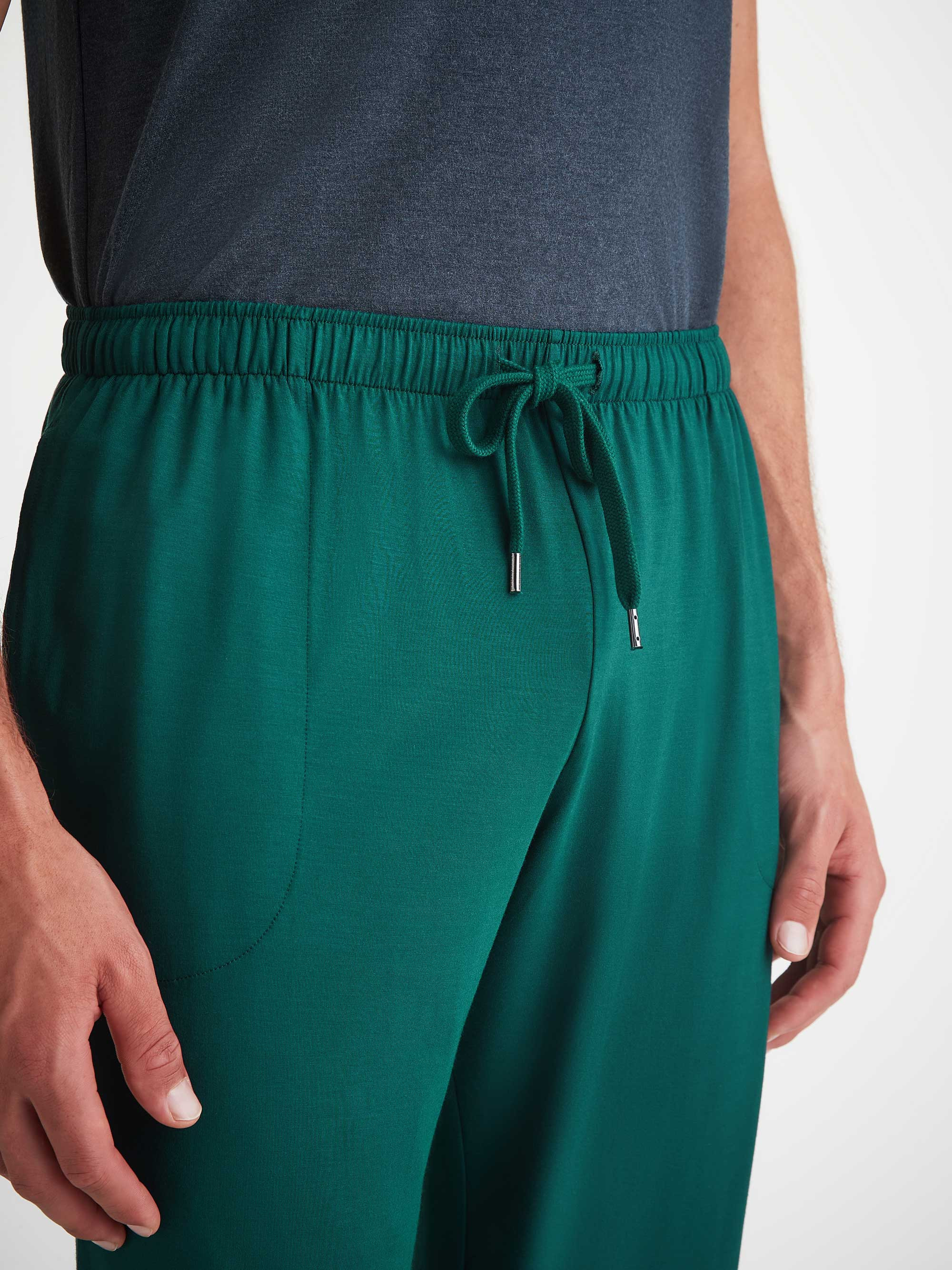 Men's Lounge Pants Basel Micro Modal Stretch Pine Green - 5