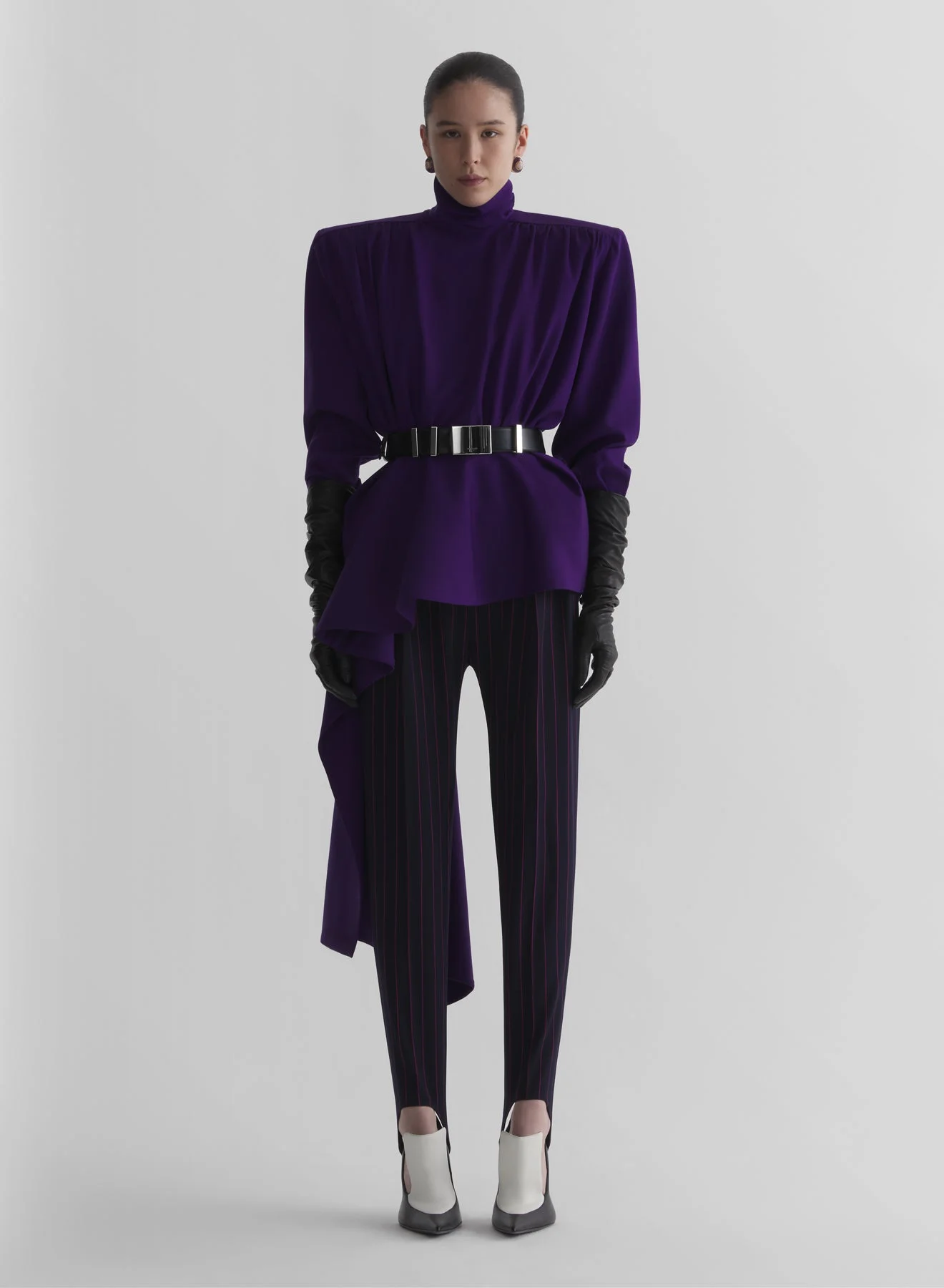 pinstripe carrot pants - 1