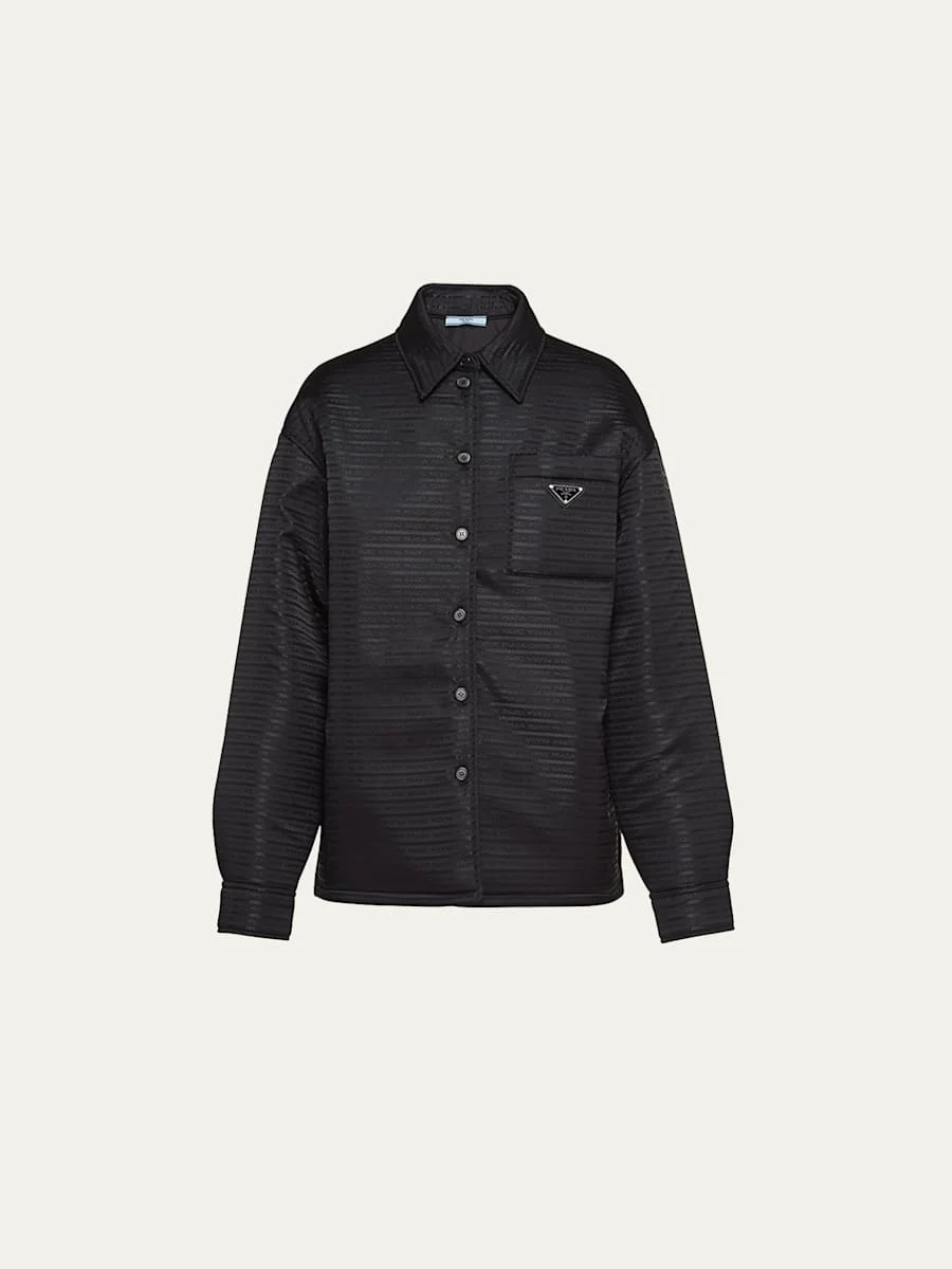 Recycled Nylon Logo-Print Padded Shirt - 1