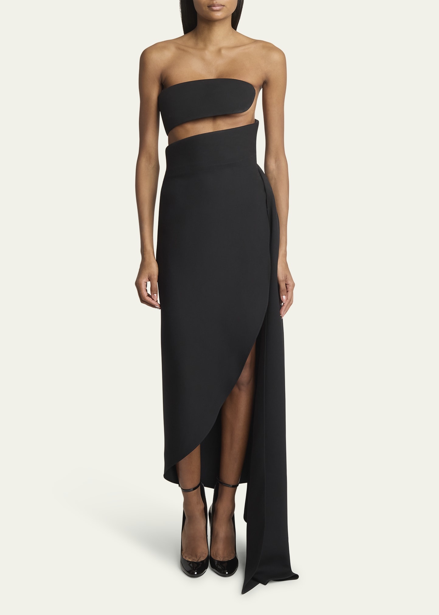 3D Spiral Strapless Dress - 2