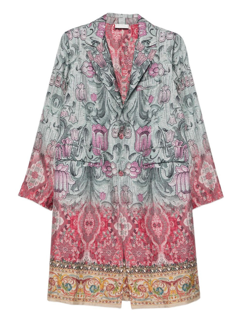 floral-pattern embellished coat 1