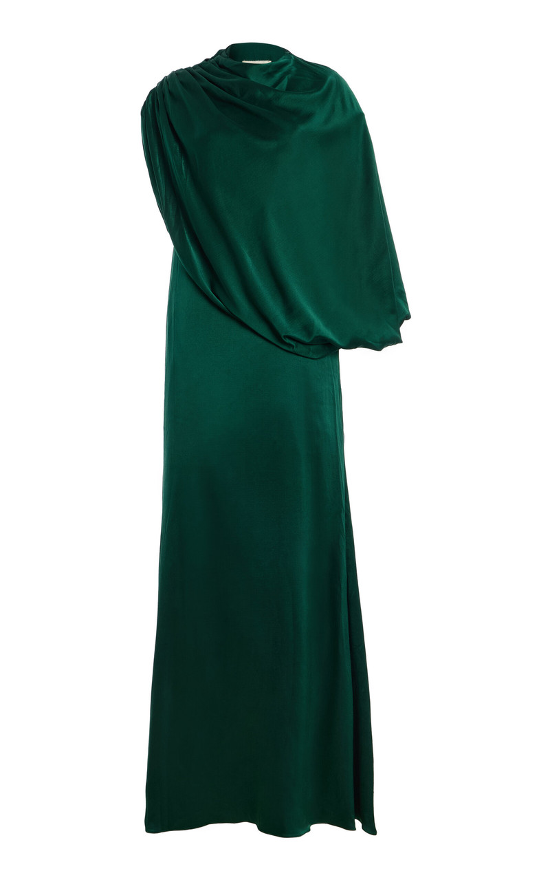 Exclusive The Talia Draped Silk-Satin Maxi Dress 1