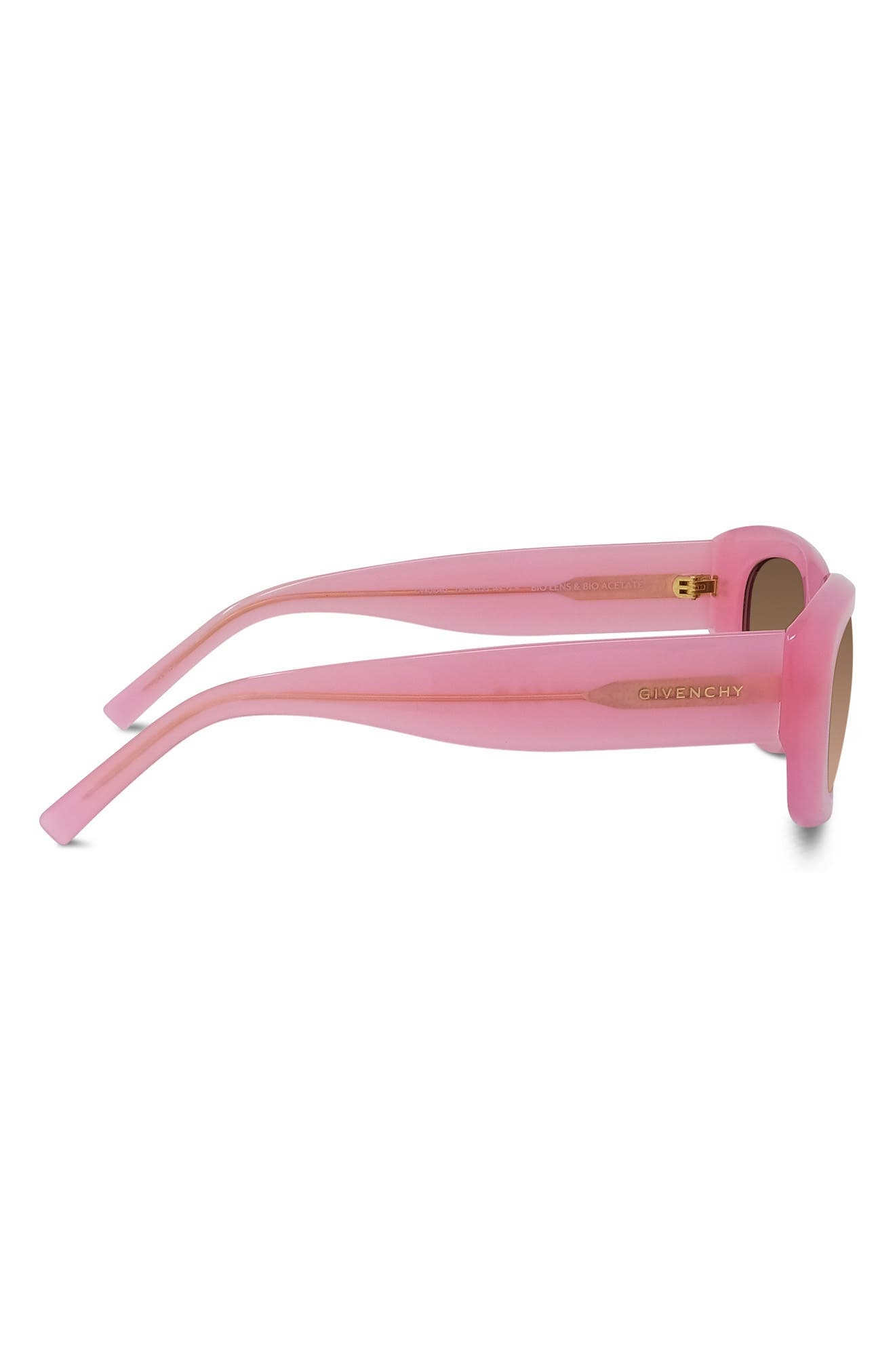 Givenchy GV Day 54mm Geometric Sunglasses in Shiny Pink /Gradient Brown at Nordstrom - 4