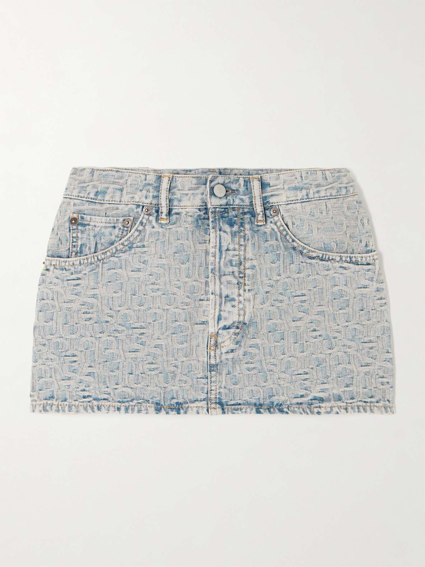 アクネ Acne Studios Denim Mini Skirt Acne Studios - Monogram denim mini skirt - Blue/beige